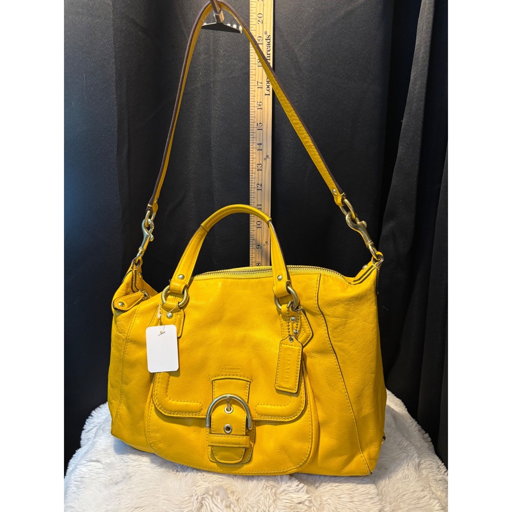 Coach Peyton Corbin Yellow Leather Satchel Shoulder Bag F24690